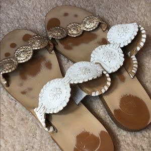 Jack Rogers Sandals in White and Gold